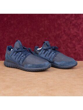 Adidas Men Tubular Radial Navy Blue Suede Fabric Athletic Sneakers size 13